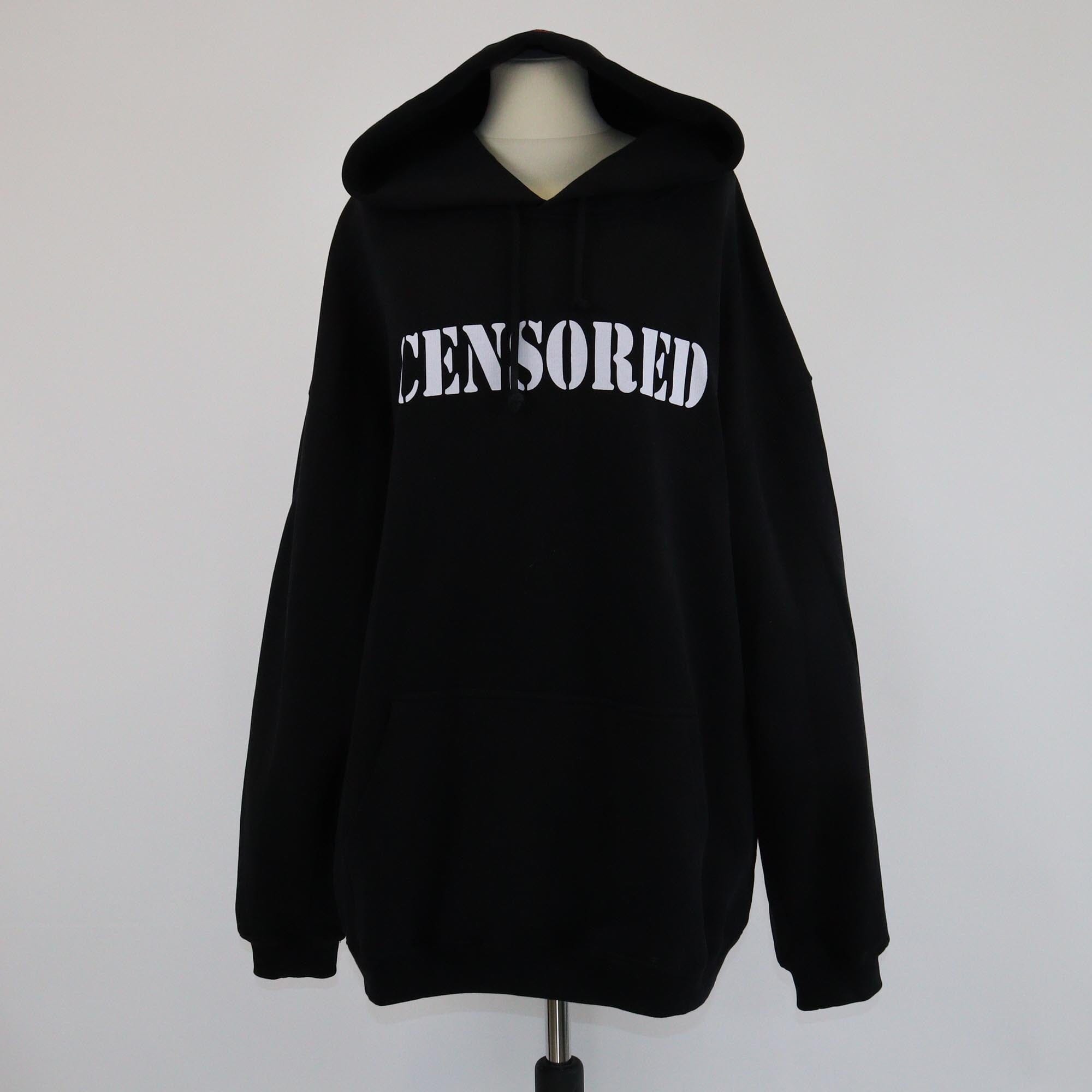 Vetements Black Censored Print Hoodie Sweatshirt Mens Vetements 