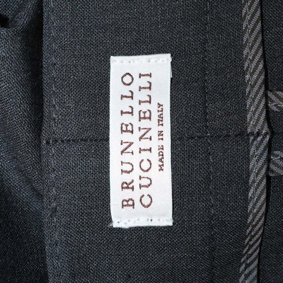 Brunello Cucinelli Grey Wool Blend Straight Leg Pants
