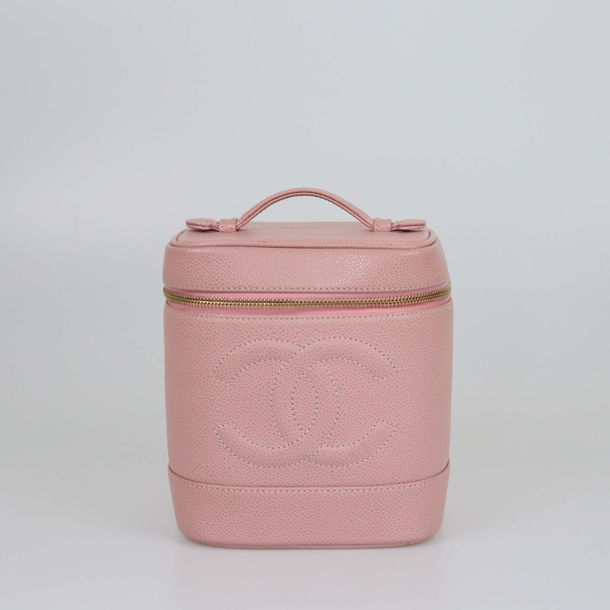 Chanel Pink Caviar Vintage CC Vanity Bag Womens Chanel 