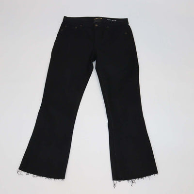 Saint Laurent Black Cotton Blend Cut-Off Bootcut Jeans