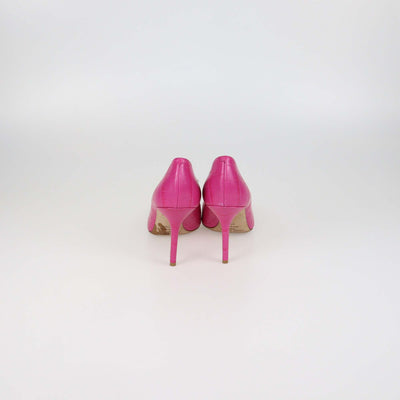 Jimmy Choo Pink Croc Embossed Leather Pumps