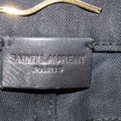 Saint Laurent Black Cotton Blend Cut-Off Bootcut Jeans