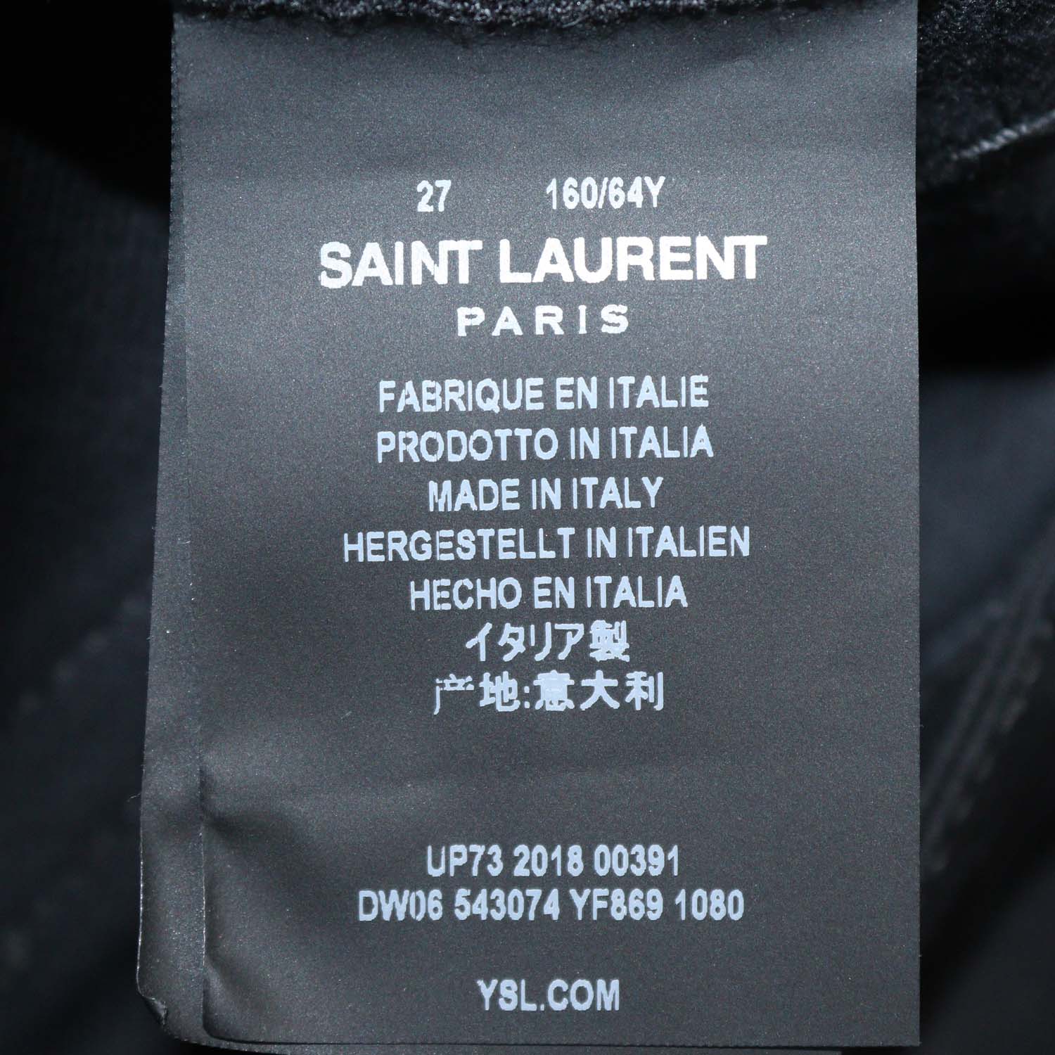 Saint Laurent Black Cotton Blend Cut-Off Bootcut Jeans