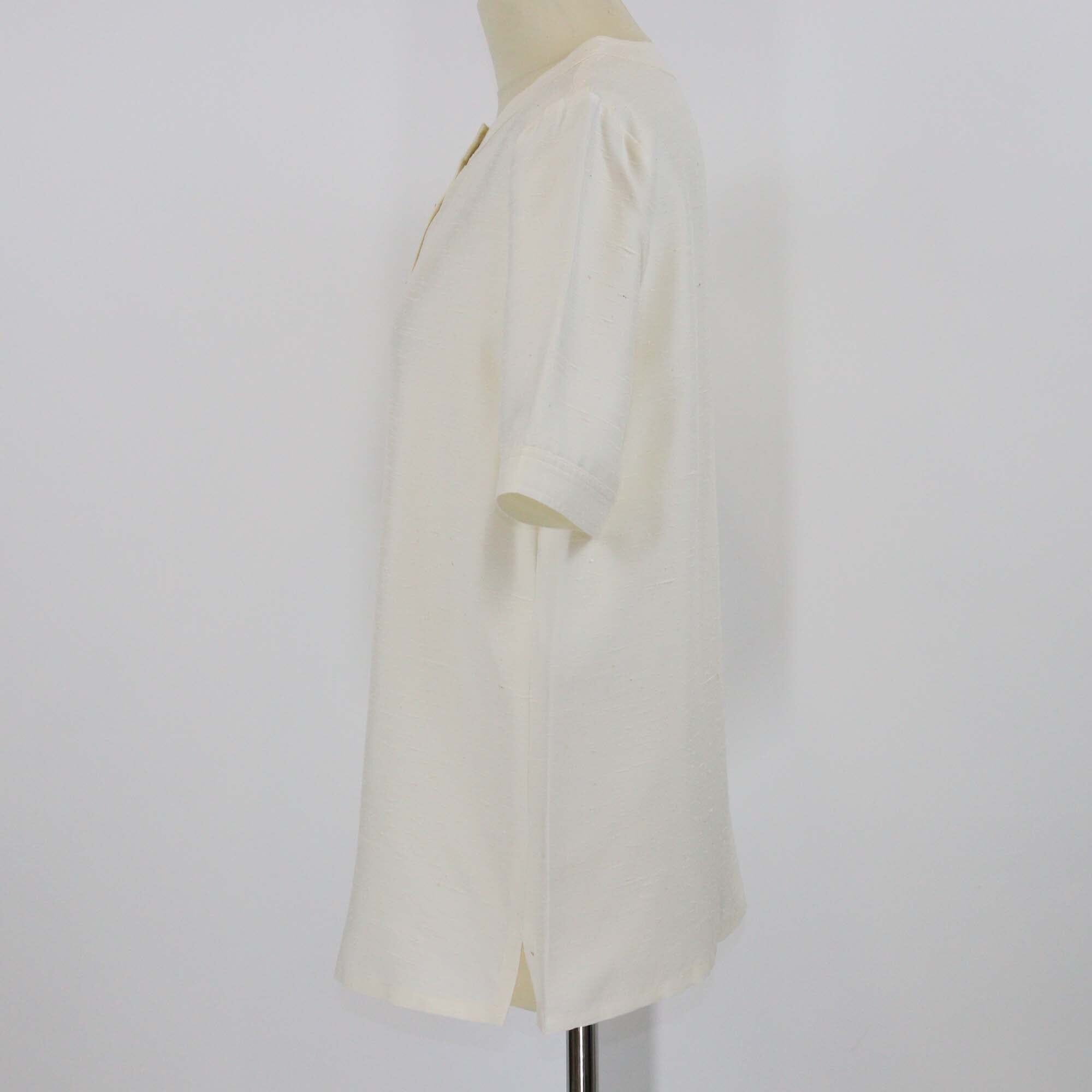 Loro Piana Cream Silk Jadyn Short Sleeve Shirt Womens Loro Piana 