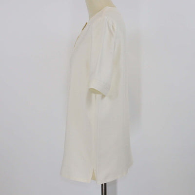 Loro Piana Cream Silk Jadyn Short Sleeve Shirt Womens Loro Piana 