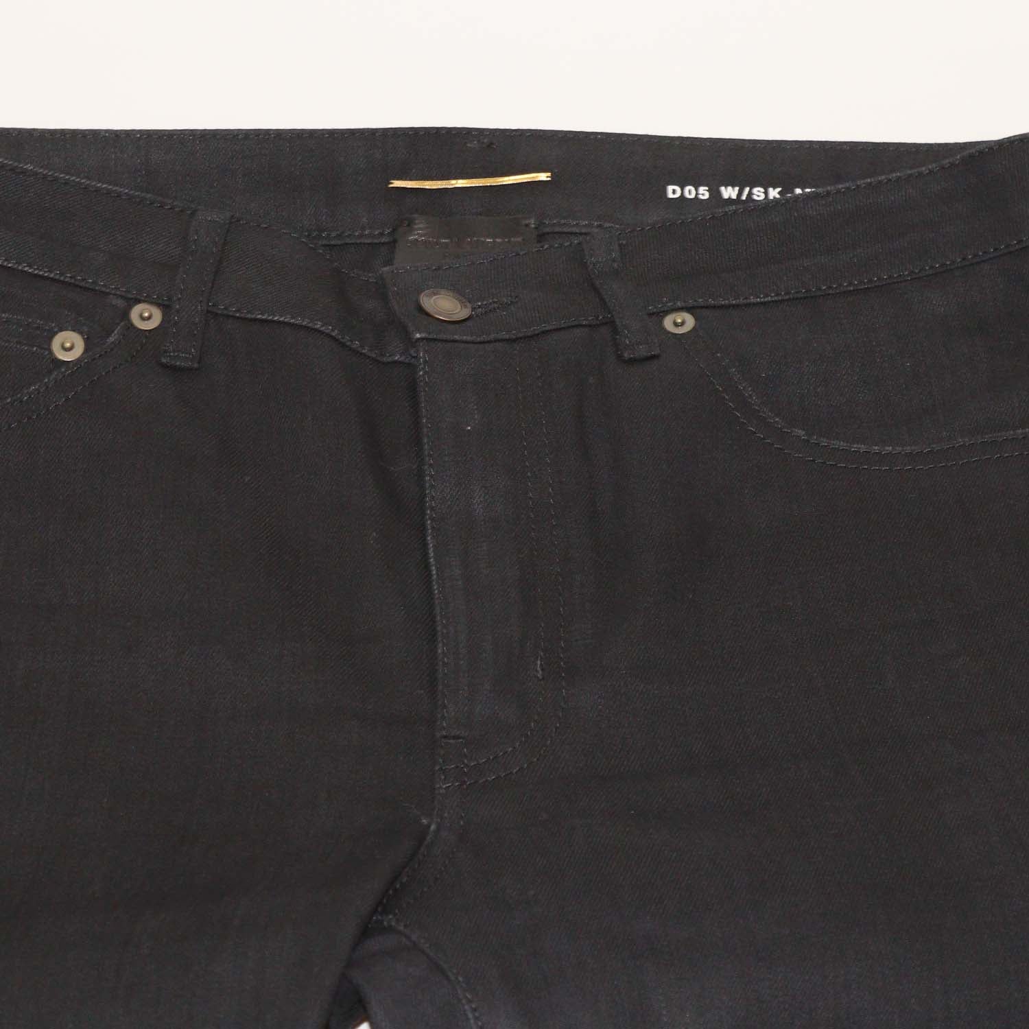 Saint Laurent Black Cotton Straight Leg Jeans