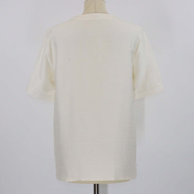 Loro Piana Cream Silk Jadyn Short Sleeve Shirt Womens Loro Piana 
