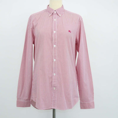 Burberry Brit Red Cotton Striped Long Sleeve Shirt