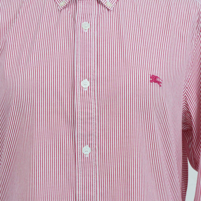 Burberry Brit Red Cotton Striped Long Sleeve Shirt