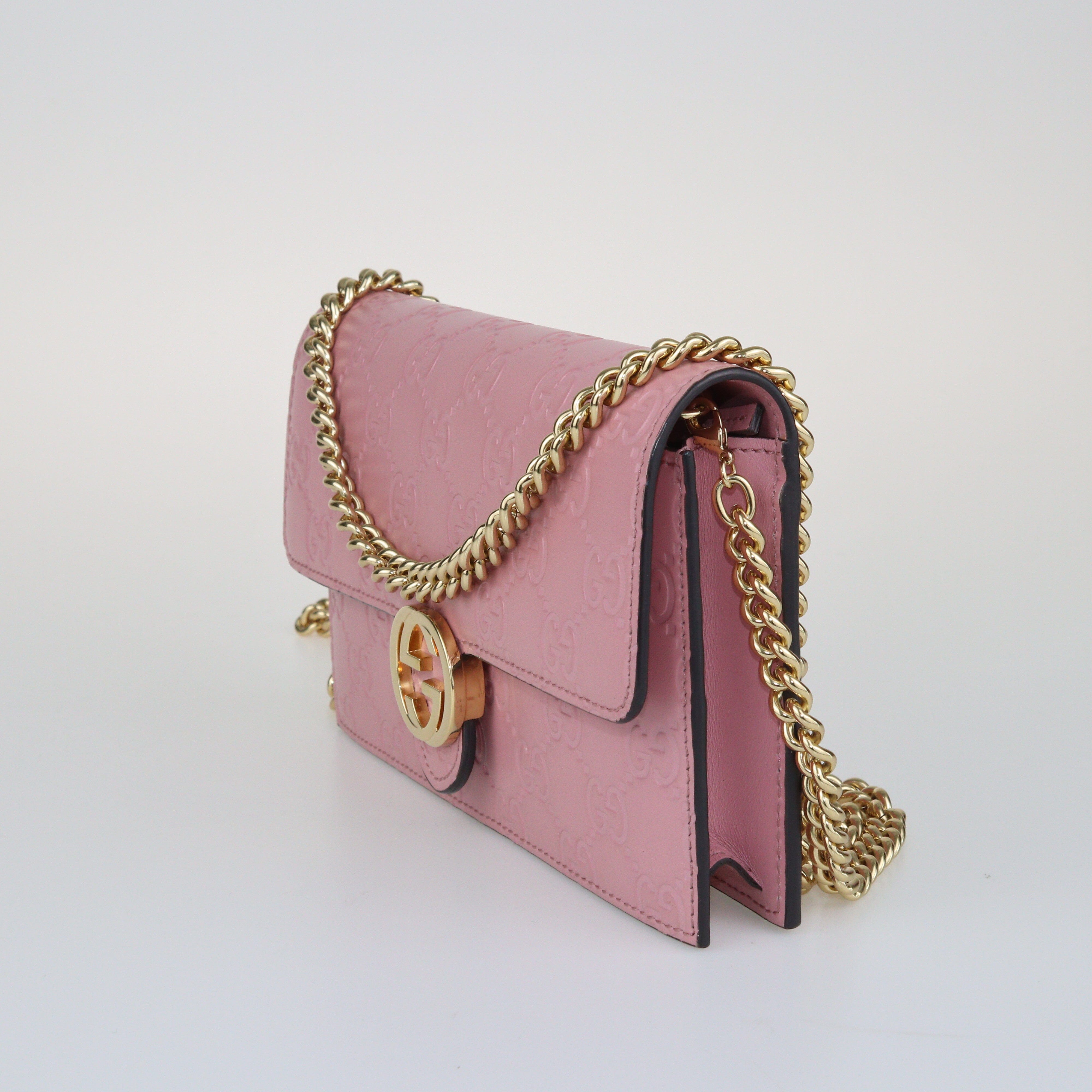 Pink Guccissima Icon Wallet on Chain Bags Gucci 