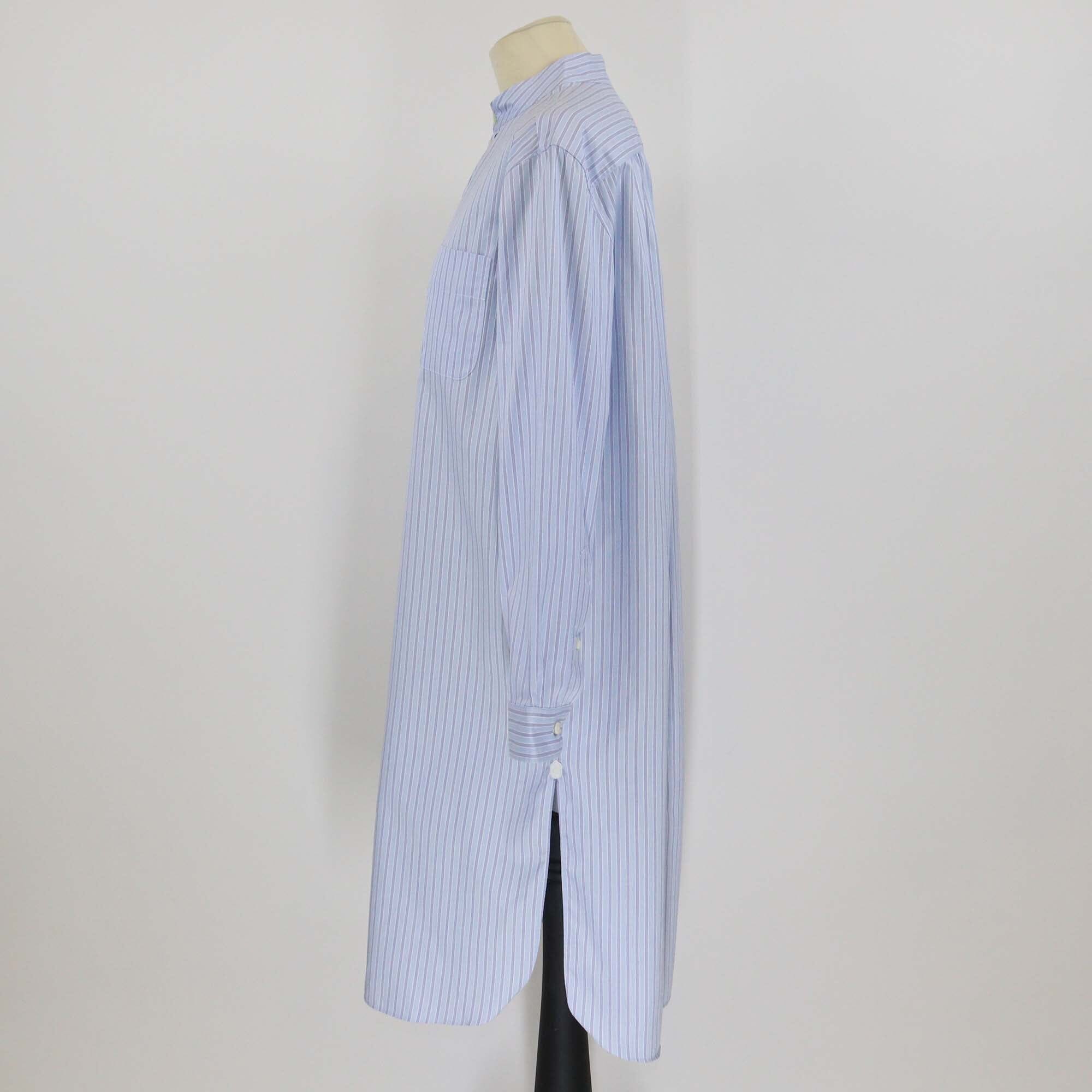 Loro Piana Blue Cotton Catlin Stripe Long Sleeve Tunic Dress Womens Loro Piana 
