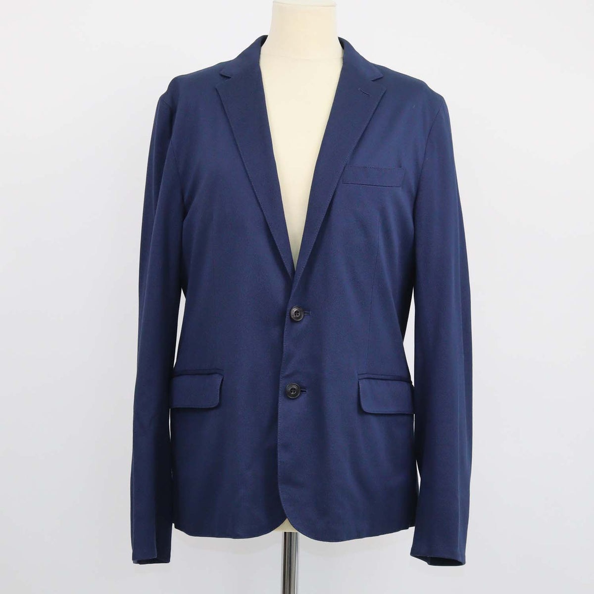 Burberry Navy Blue Cotton Single Breasted Blazer