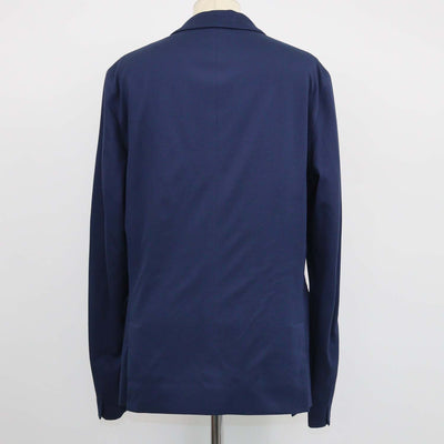 Burberry Navy Blue Cotton Single Breasted Blazer