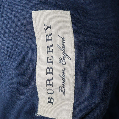 Burberry Navy Blue Cotton Single Breasted Blazer