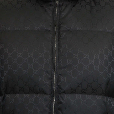 Gucci Black GG Nylon Detachable Sleeve and Hoodie Down Jacket/Vest