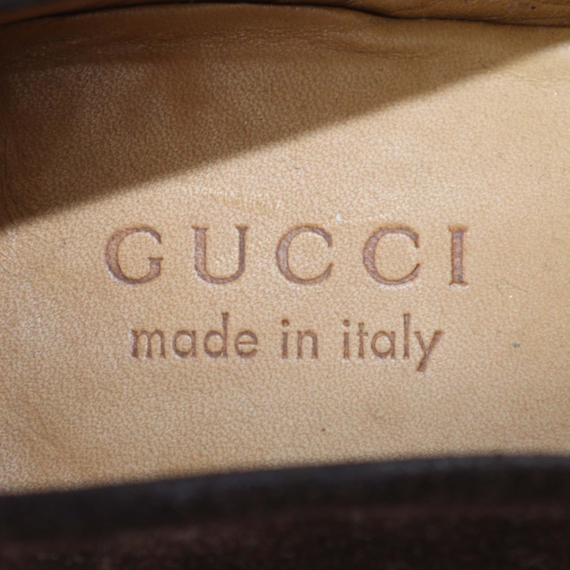 Gucci Dark Brown Suede Horsebit Loafers