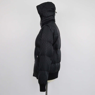 Gucci Black GG Nylon Detachable Sleeve and Hoodie Down Jacket/Vest