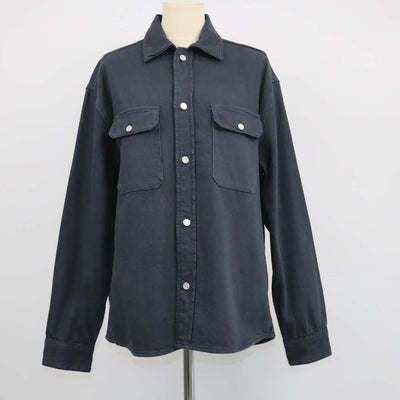 Frame Black Cotton Long Sleeve Overshirt