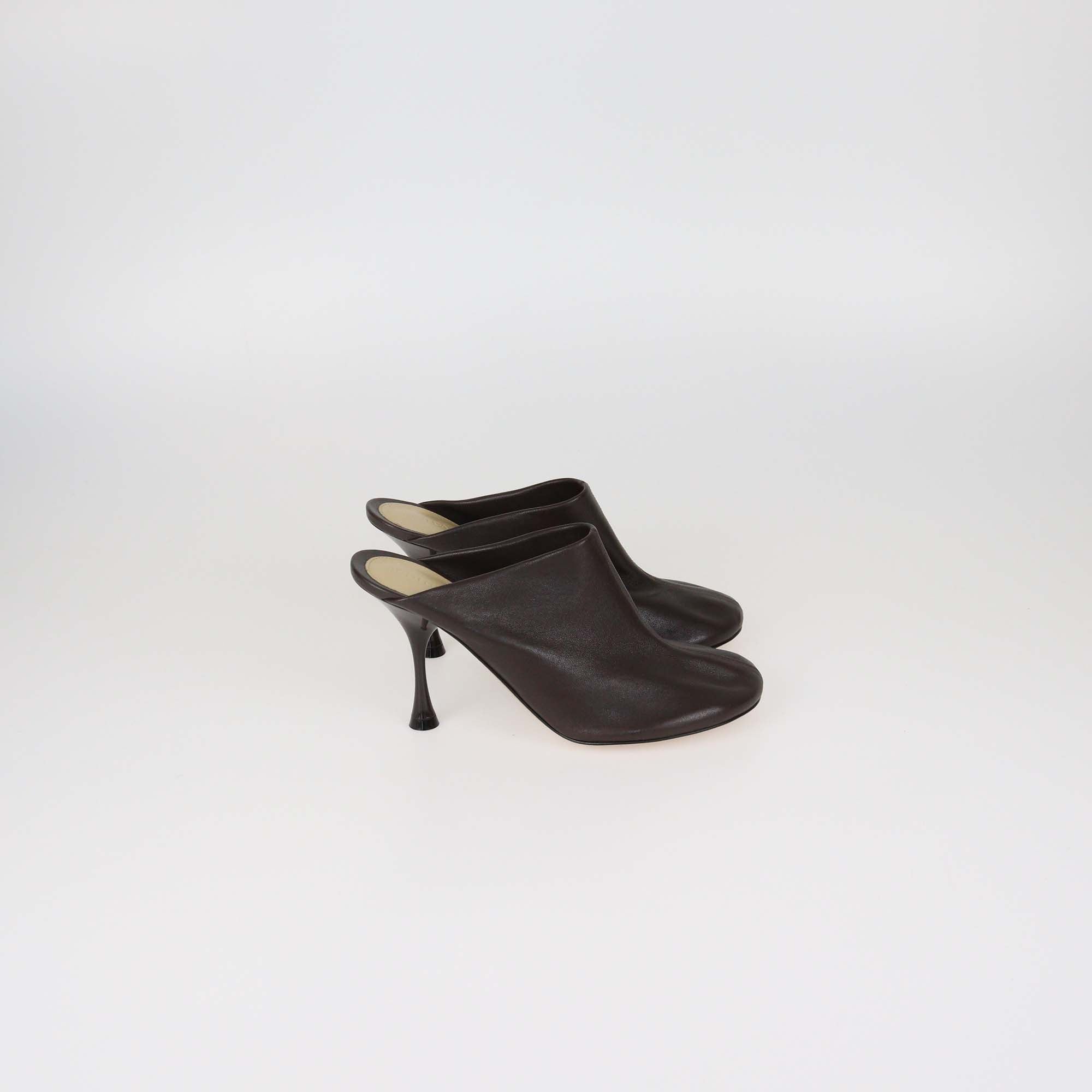 Bottega Veneta Brown Leather Dot Sock Mules