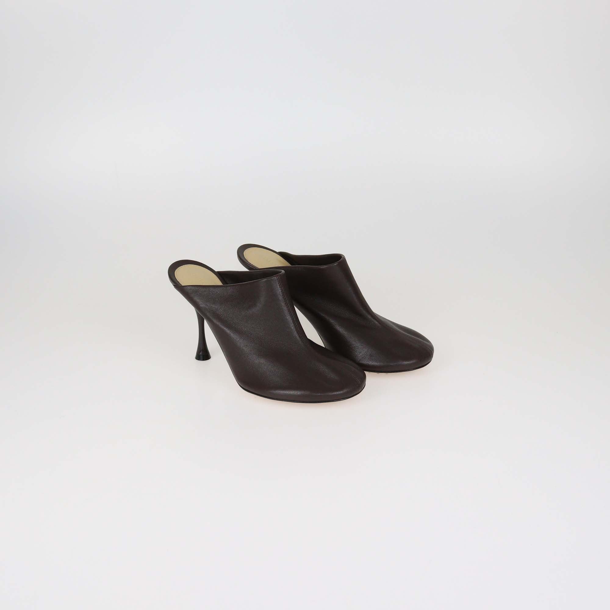 Bottega Veneta Brown Leather Dot Sock Mules