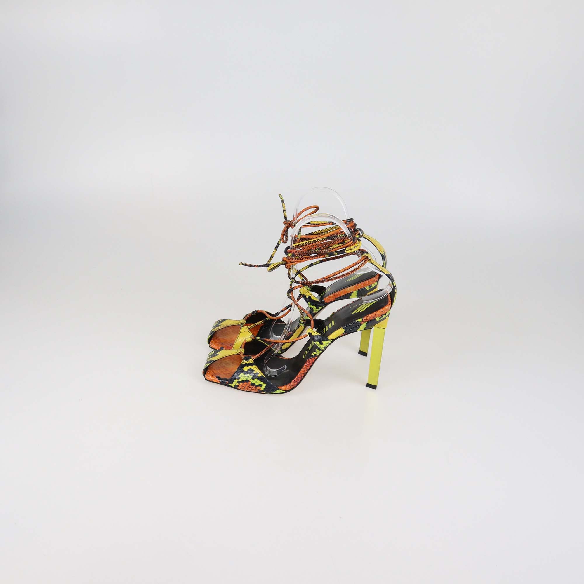 The Attico Multicolor Python Embossed Leather Adele Strappy Sandals