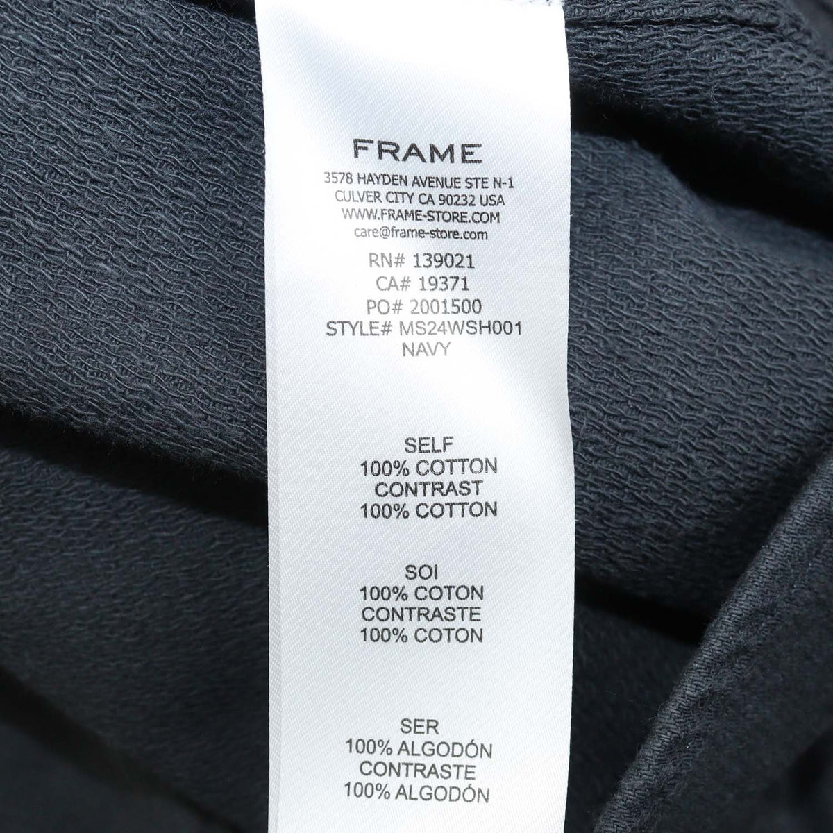 Frame Black Cotton Long Sleeve Overshirt