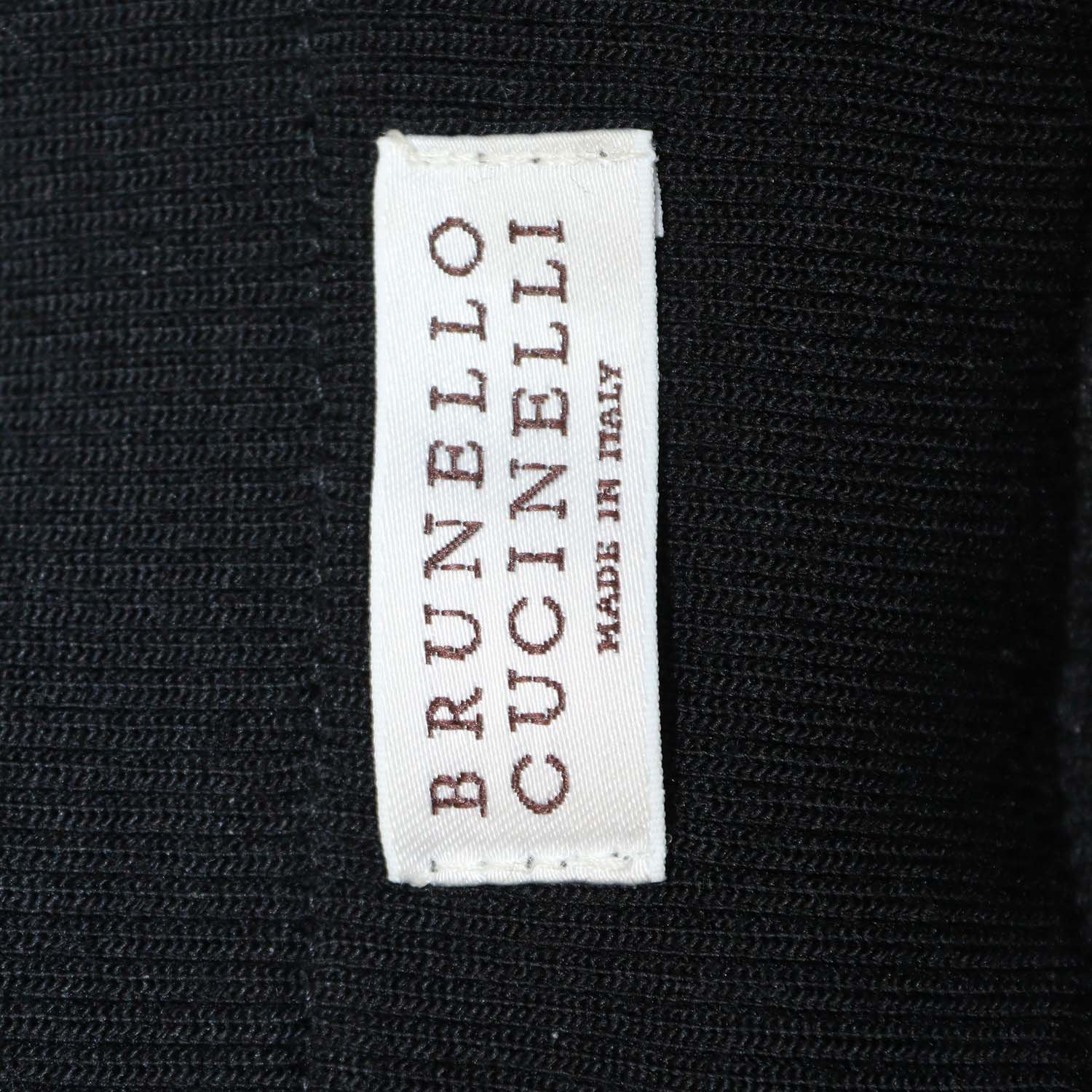 Brunello Cucinelli Black Wool Blend Drawstrings Straight Leg Pants