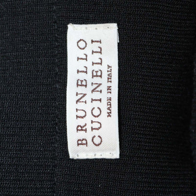 Brunello Cucinelli Black Wool Blend Drawstrings Straight Leg Pants