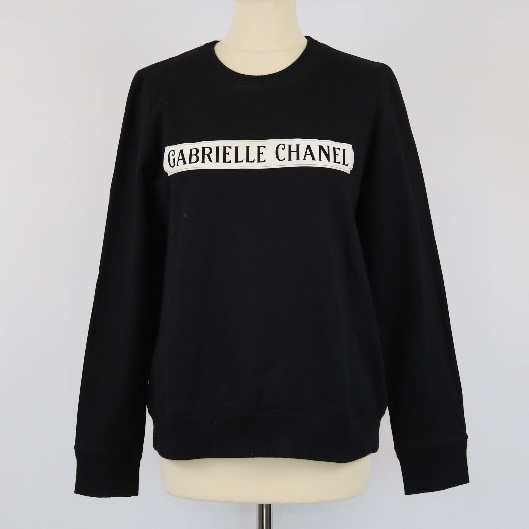 Chanel Black Gabrielle Chanel Print Sweatshirt Womens Chanel 