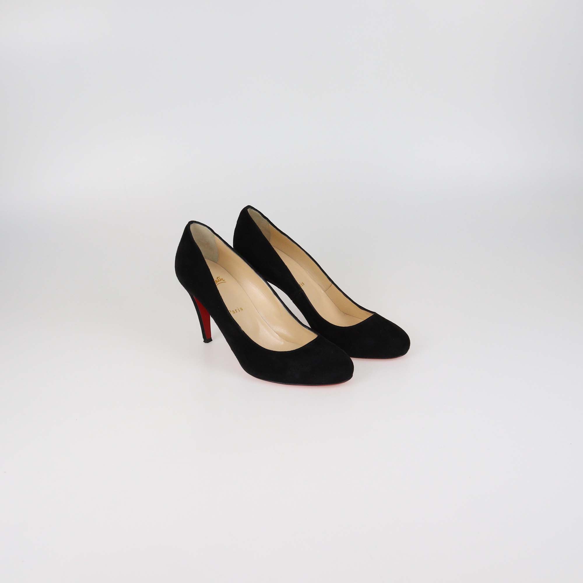 Christian Louboutin Black Suede Simple Pumps