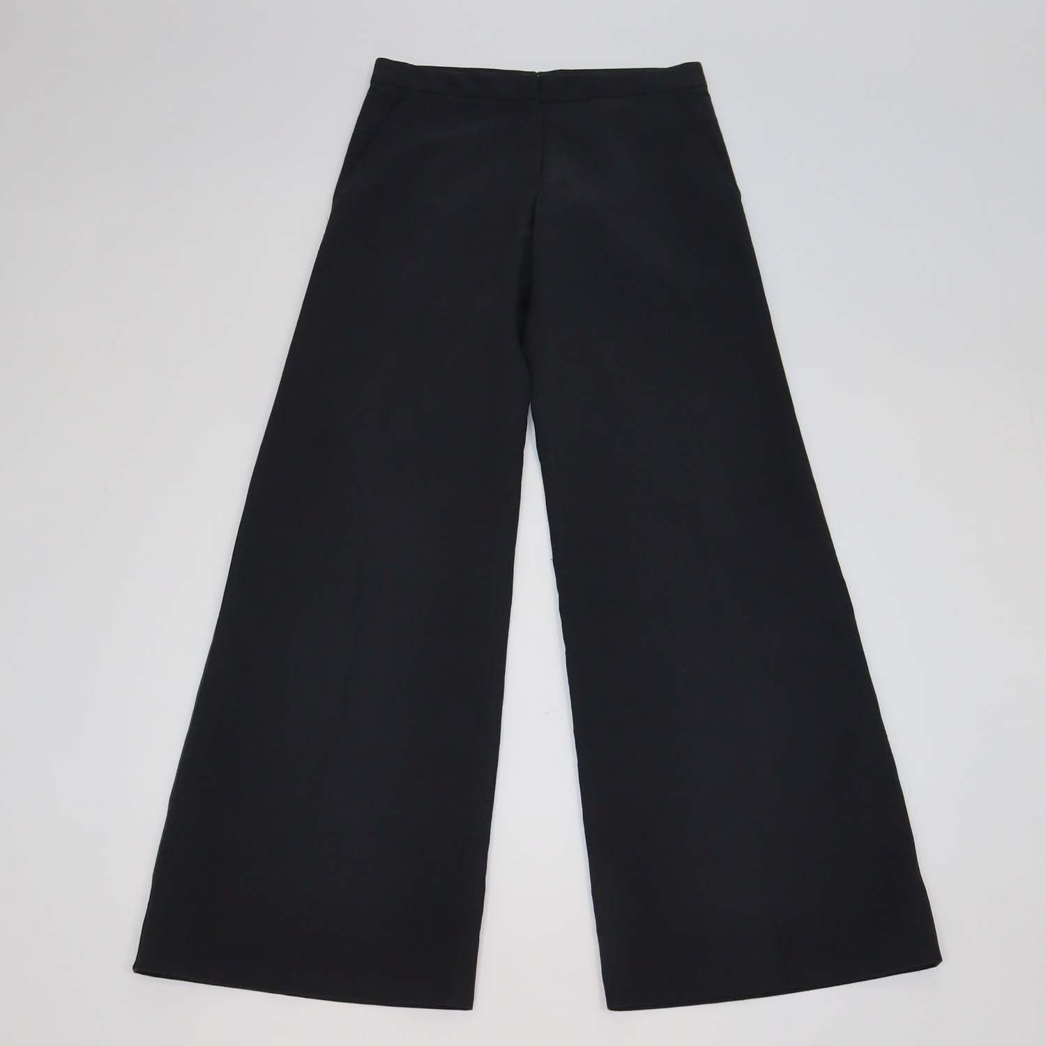 Brunello Cucinelli Black Linen Blend Wide Leg Pants