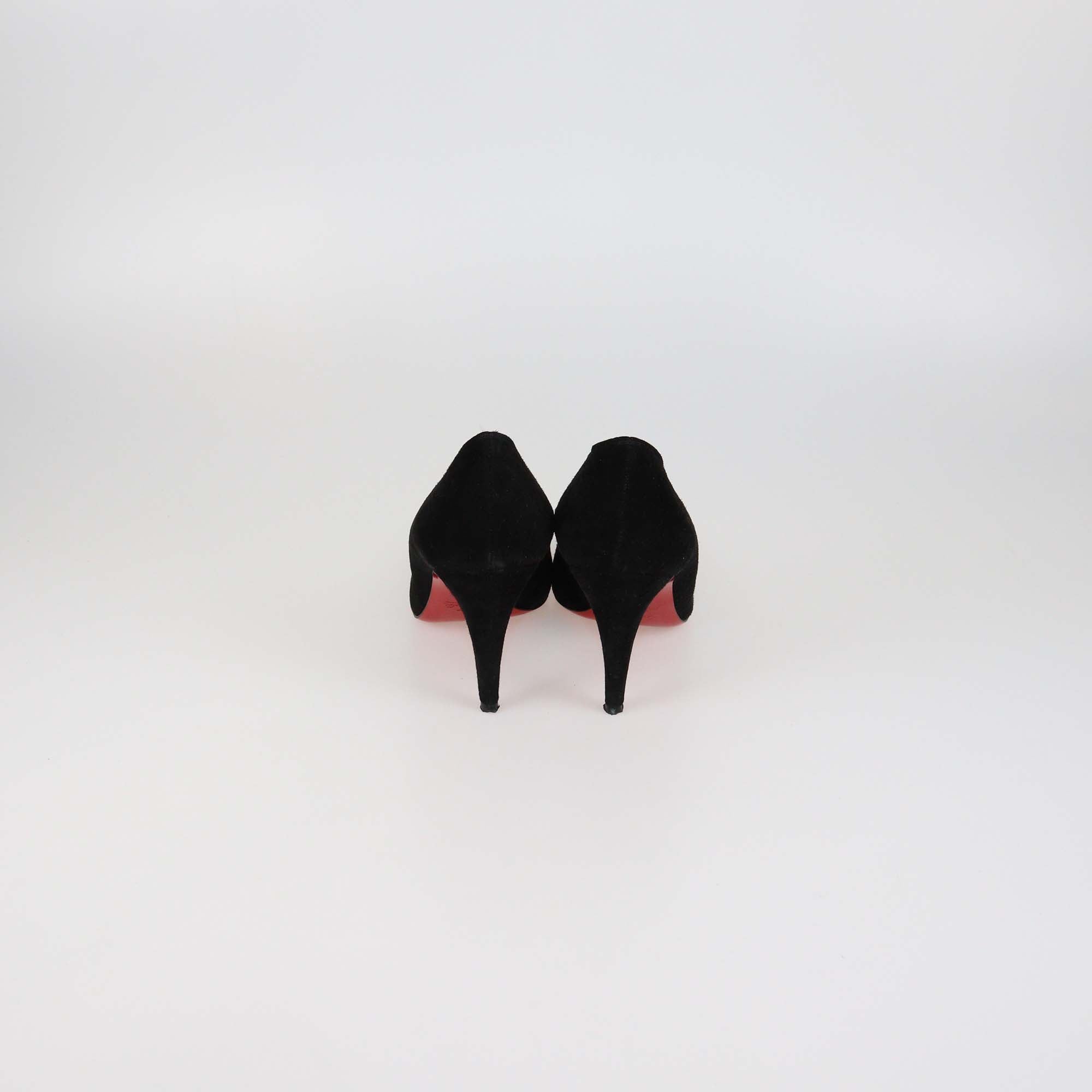 Christian Louboutin Black Suede Simple Pumps
