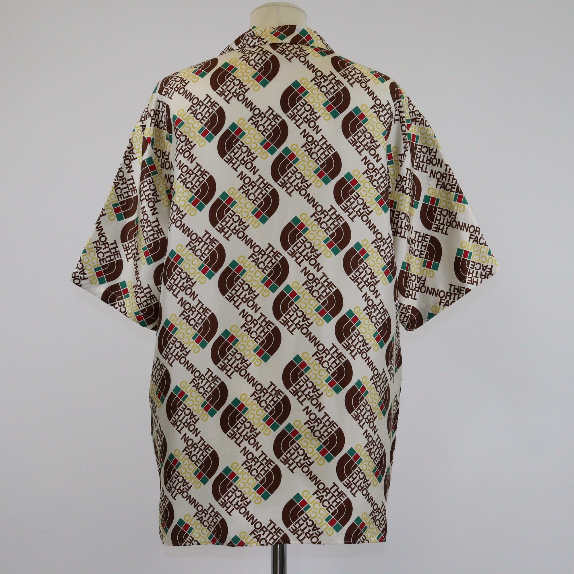 The North Face x Gucci Beige Printed Short Sleeve Shirt Mens The North Face x Gucci 