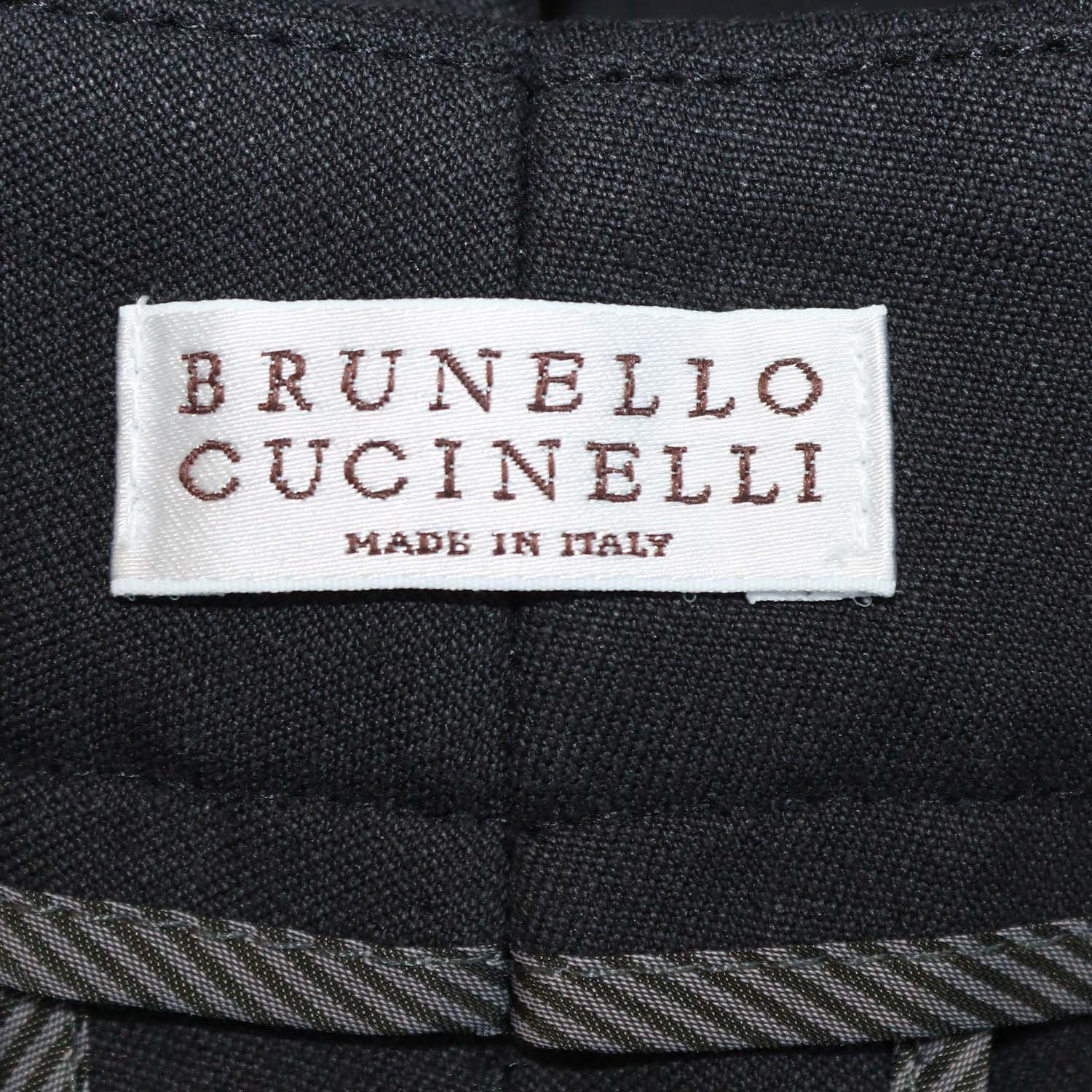 Brunello Cucinelli Black Linen Blend Wide Leg Pants