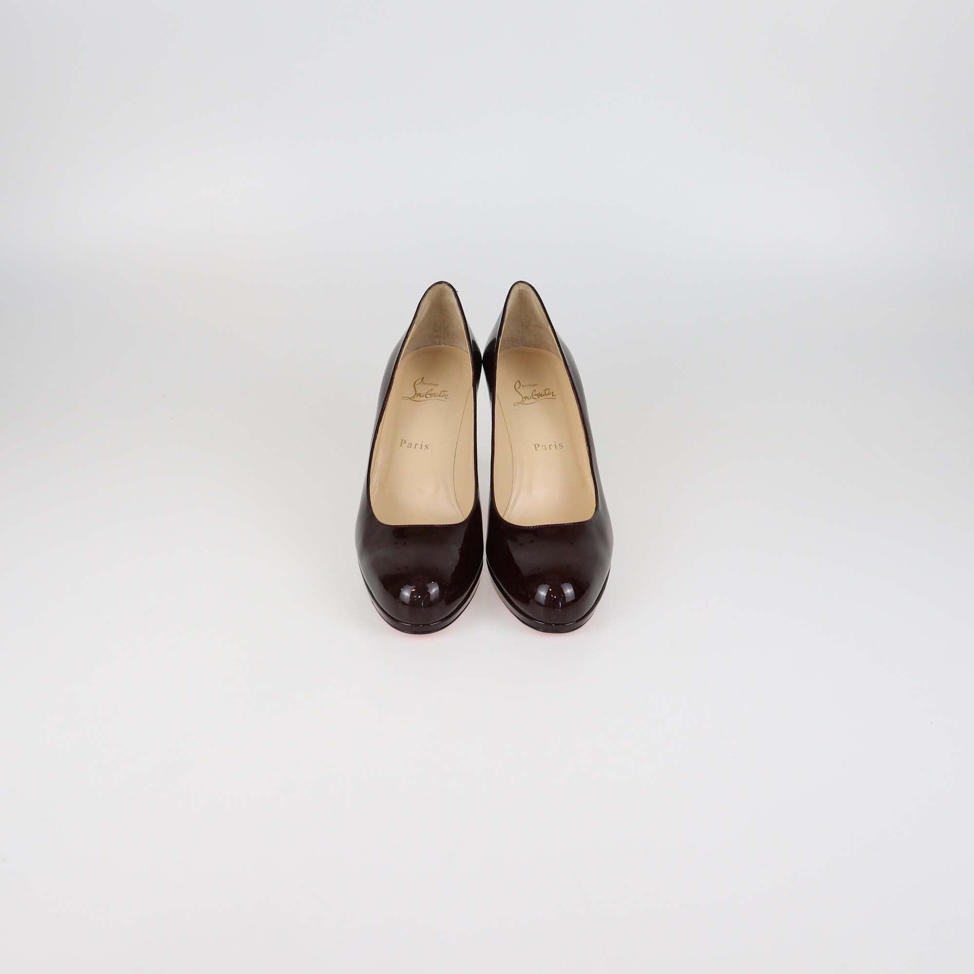 Christian Louboutin Burgundy Patent Leather New Simple Pumps