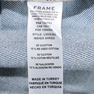 Frame Blue Denim Distressed Jacket