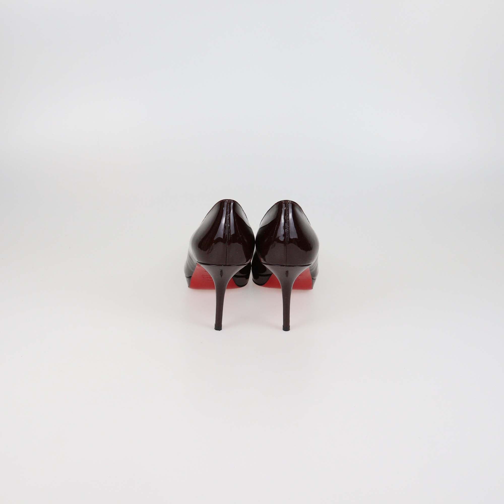 Christian Louboutin Burgundy Patent Leather New Simple Pumps