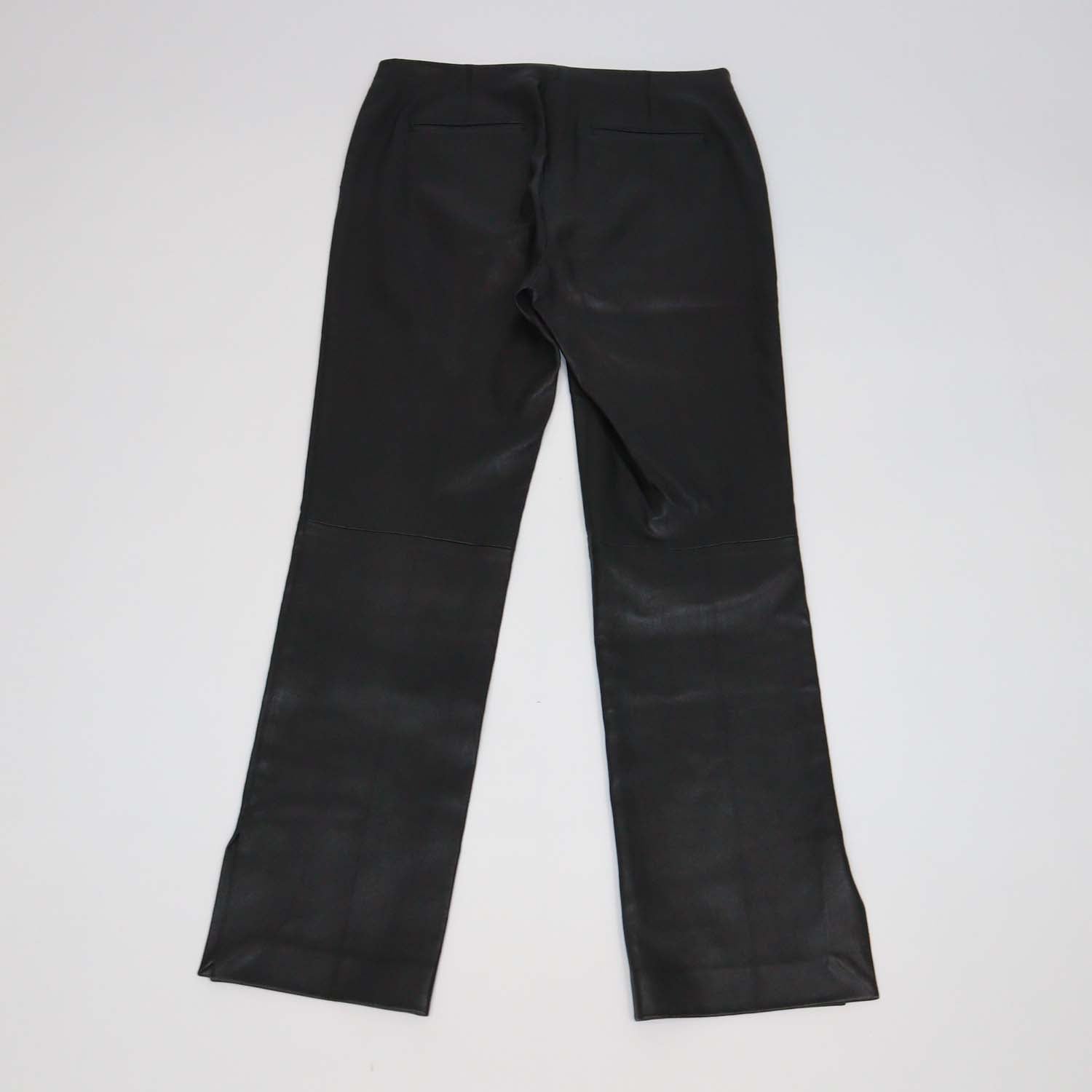 Helmut Lang Black Leather Straight Leg Pants