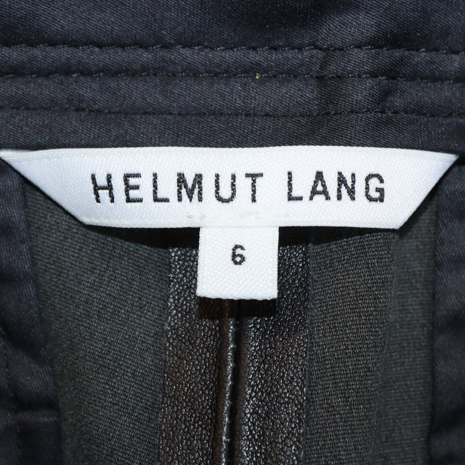 Helmut Lang Black Leather Straight Leg Pants