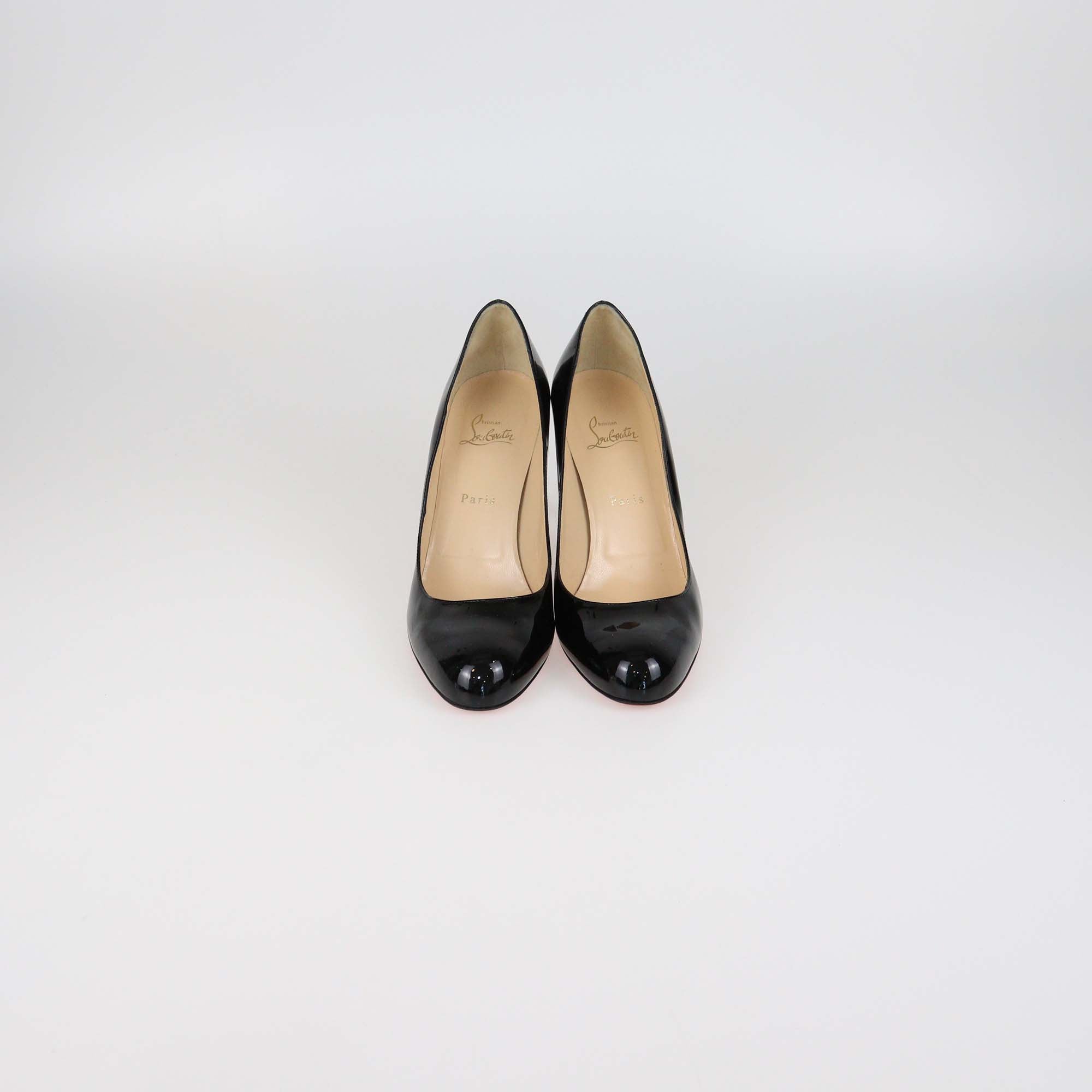 Christian Louboutin Black Patent Leather Simple Pumps