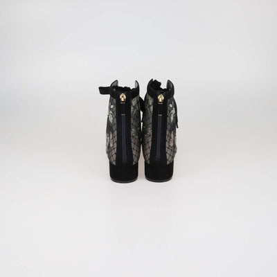 Christian Dior Black Lace and Suede Naughtily D Ankle Boots