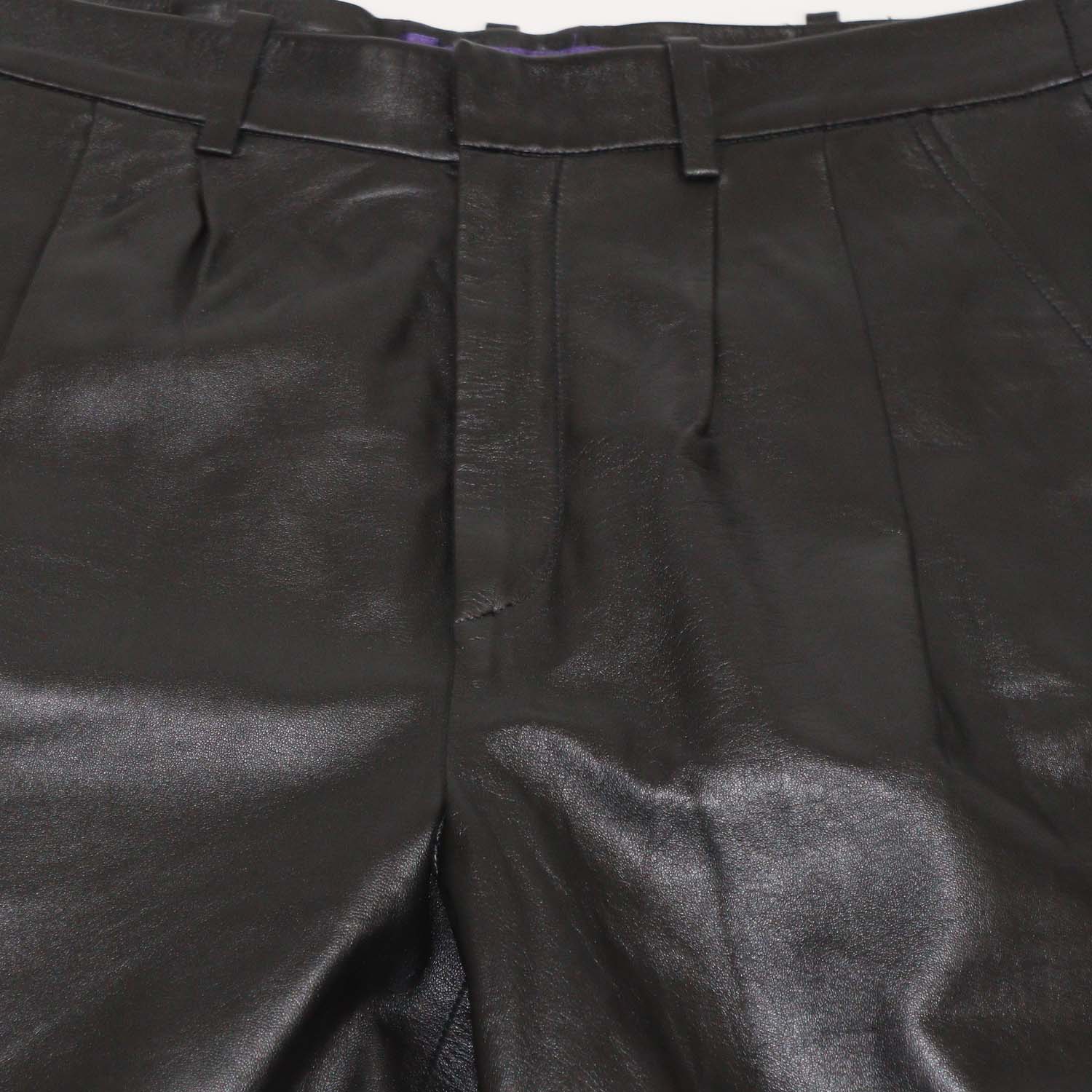 Ralph Lauren Black Leather Skinny Leg Pants