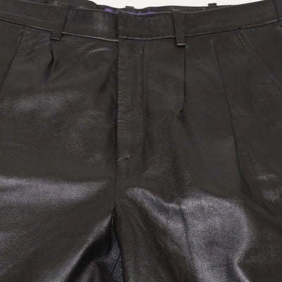 Ralph Lauren Black Leather Skinny Leg Pants
