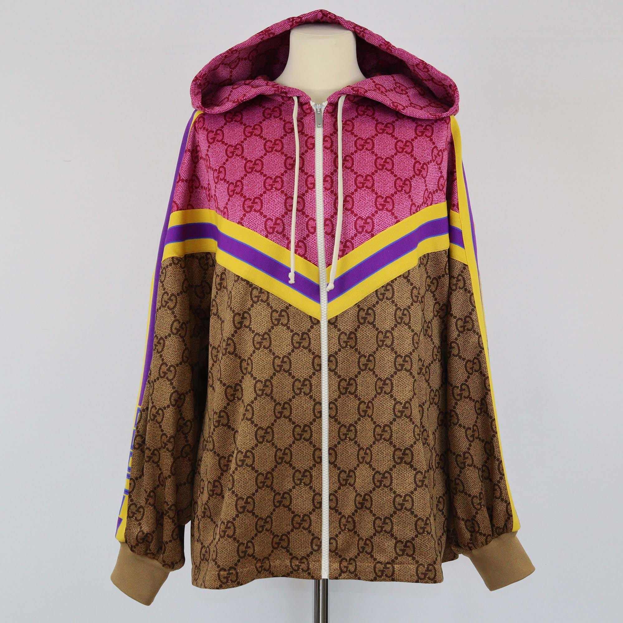 Gucci Multicolor GG Printed Web Trim Utility Jacket Womens Gucci 