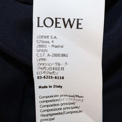 Loewe Dark Blue Shiny Silk Long Sleeve Shirt Womens Loewe 