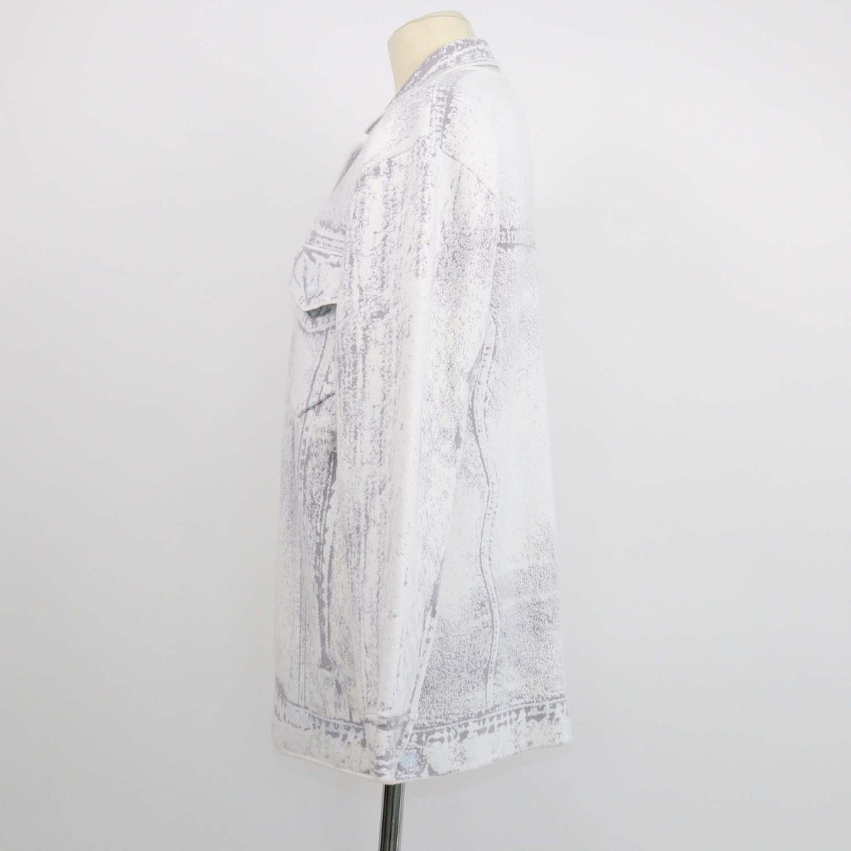 PH5 Grey Blend Cotton Denim Print Oversized Jacket