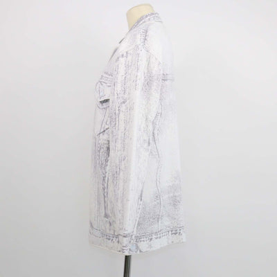 PH5 Grey Blend Cotton Denim Print Oversized Jacket