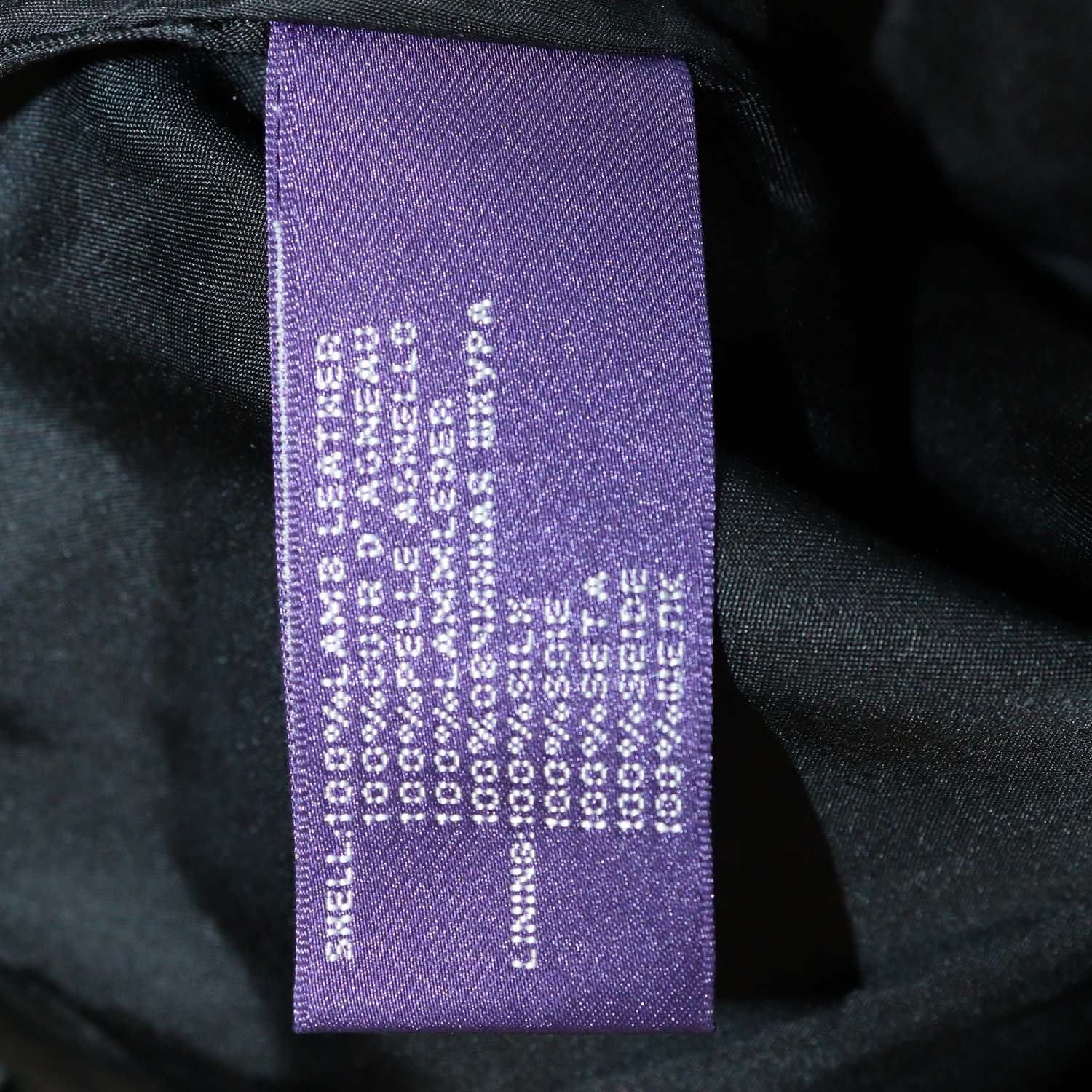 Ralph Lauren Black Leather Skinny Leg Pants