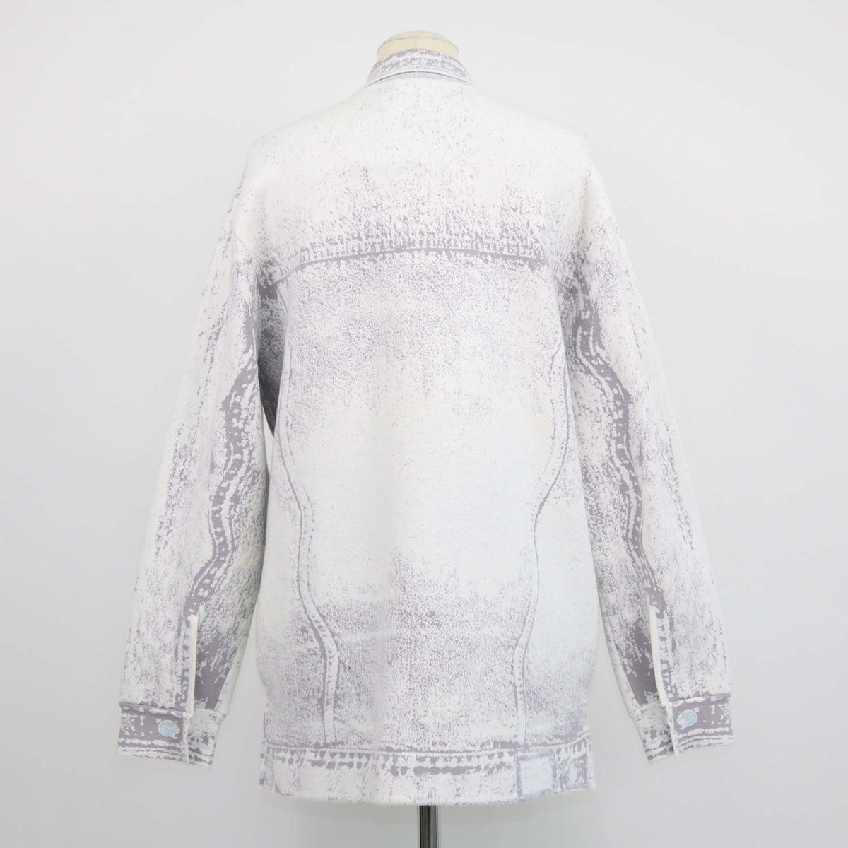 PH5 Grey Blend Cotton Denim Print Oversized Jacket