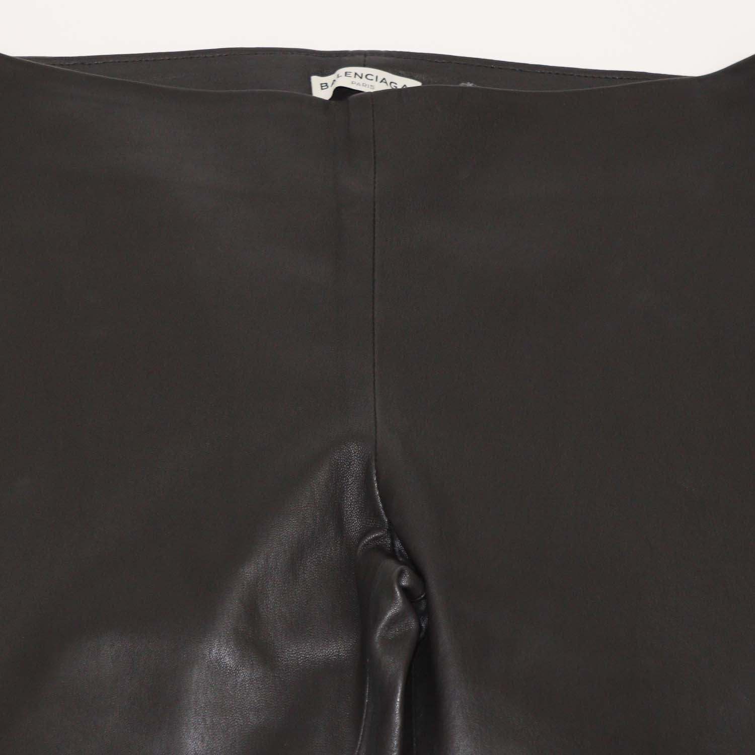 Balenciaga Black Leather Skinny Pants